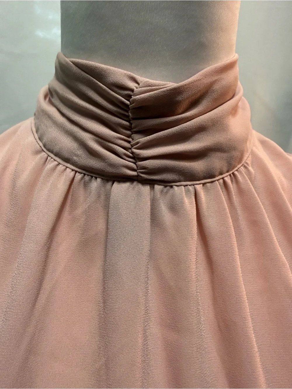 Express Sleeveless High-Neck Blouson Bodysuit - Blush Pink